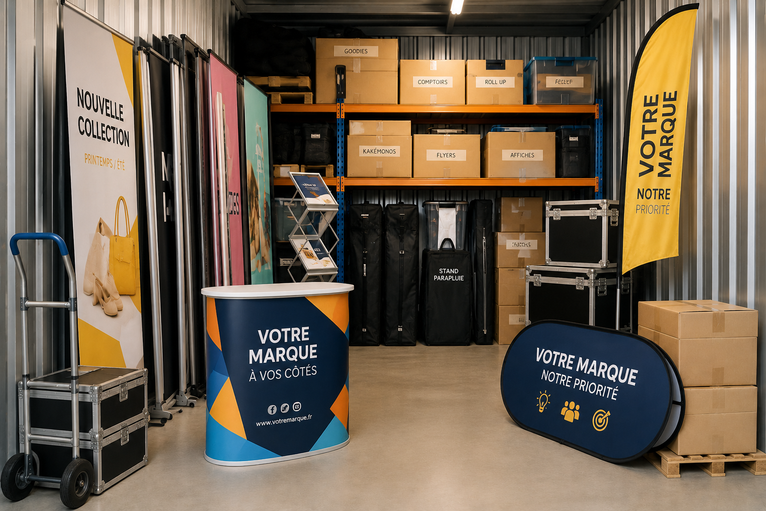 Stockage de PLV et matériel événementiel